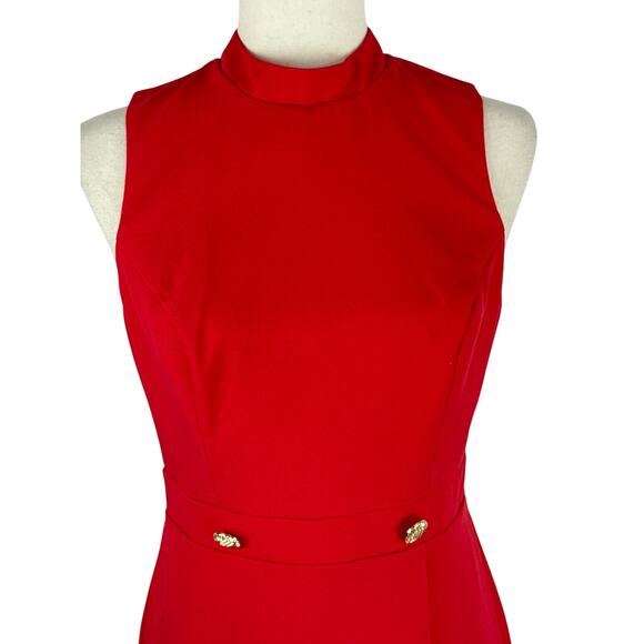 CITY STUDIO MOCK NECK SLEEVELESS SHIFT DRESS IN BRIGHT RED NWT WOMEN'S SIZE 5/6 - Picture 4 of 12